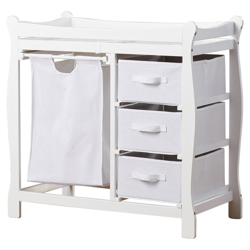 Viv Rae Ocean Alexander Sleigh Style Baby Changing Table With 3