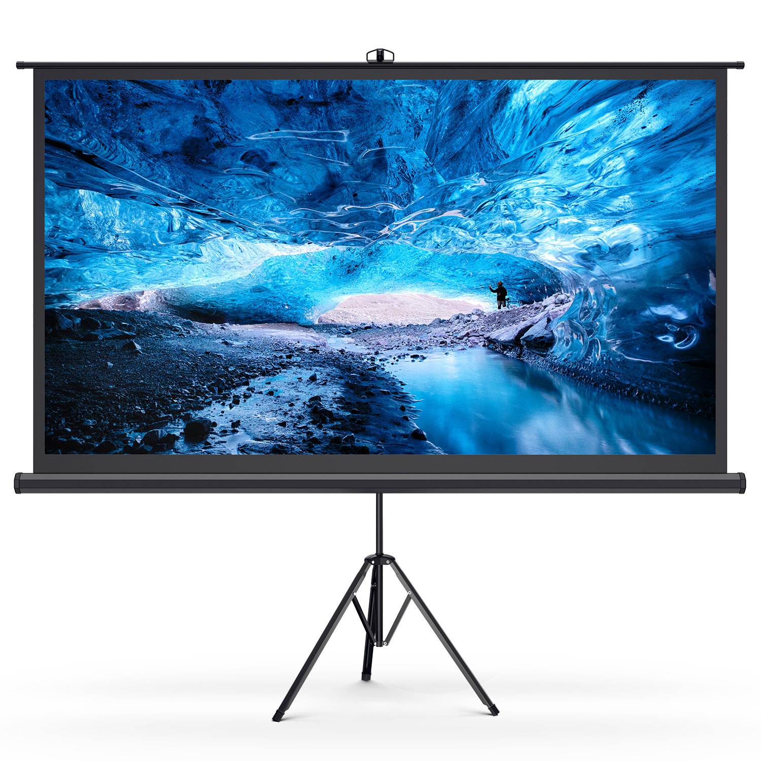 Bomaker Projector Screen Ideal for Home Theater Outdoor Indoor Support Double Sided Projection 100 inch Projection Screen 16:9 HD Foldable Anti-Crease Portable Washable Projector Screen 