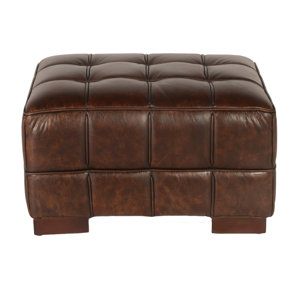 Nautical Leather Ottoman by Lazzaro Leather