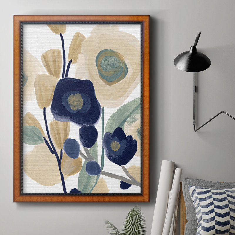 Blue Poppy Cascade I Premium Framed Canvas - Ready To Hang Size: 36" H x 24" W