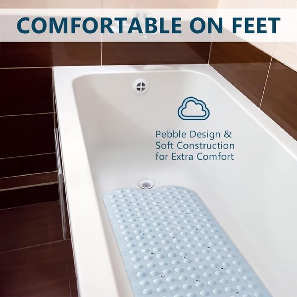 Solid Anti-slip Bath Mat PVC Soft Round Bathroom Shower Bathing Massage Feet Pad