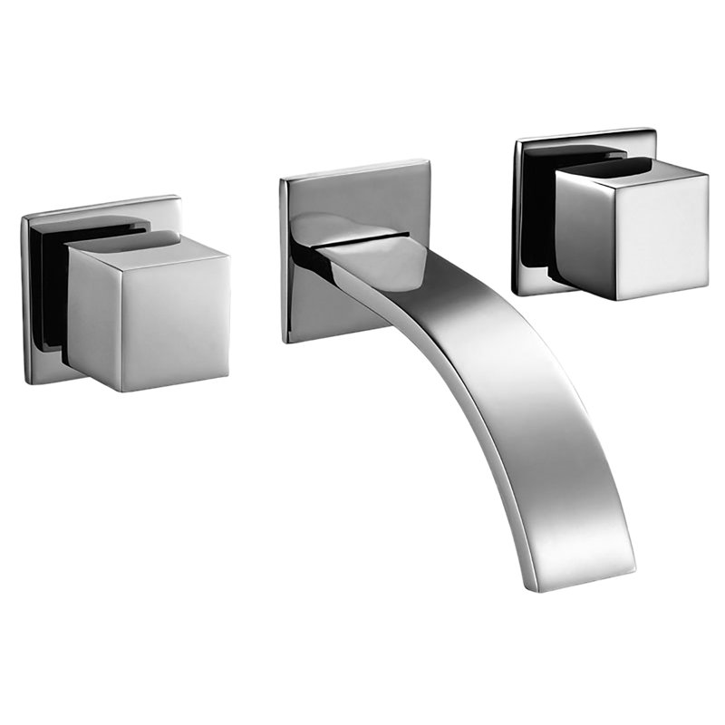 Valley Acrylic Ltd Two Square Handle Angular Modern Lavatory Wall Mounted Bathroom Faucet Wayfair