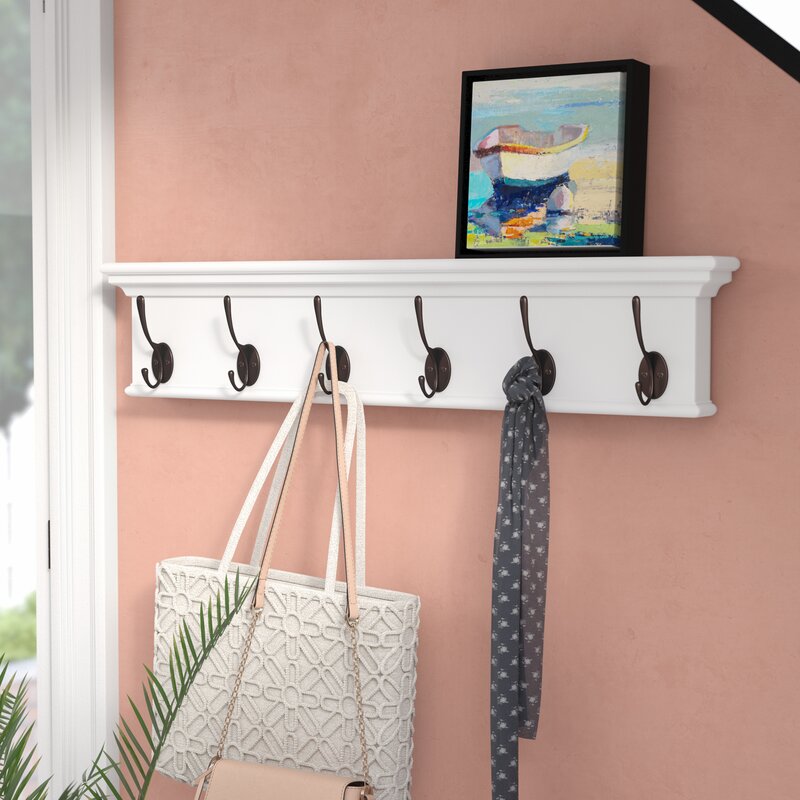 white coat rack with storage