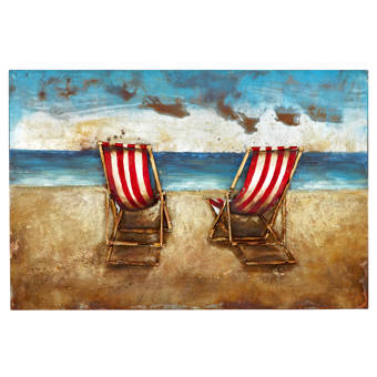 Majestic Mirror Beautiful Beach Scene 3d Rectangular Painting