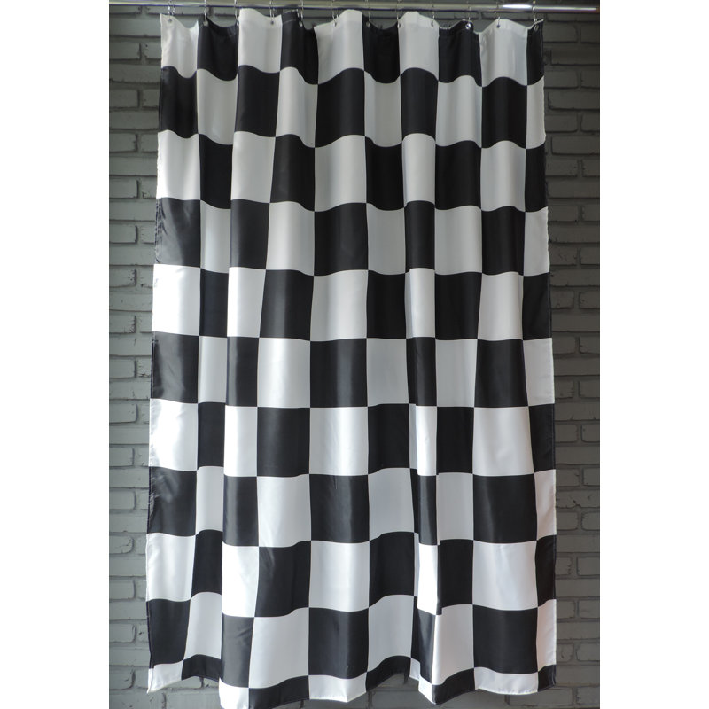 Ebern Designs Dripping Springs Checkered Flag Single Shower