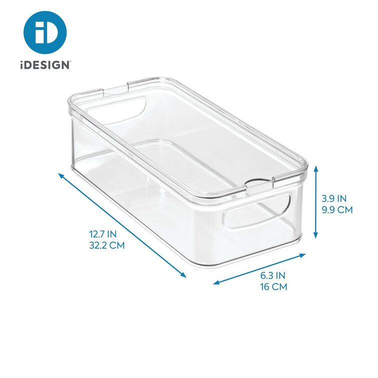 impilabile modulare per congelatore armadietto 3 sezioni 14.82 x 6.32 x 3.76 con Maniglie Bagno Senza BPA Grande Frigorifero iDesign Crisp Contenitore in plastica dispensa Ufficio 