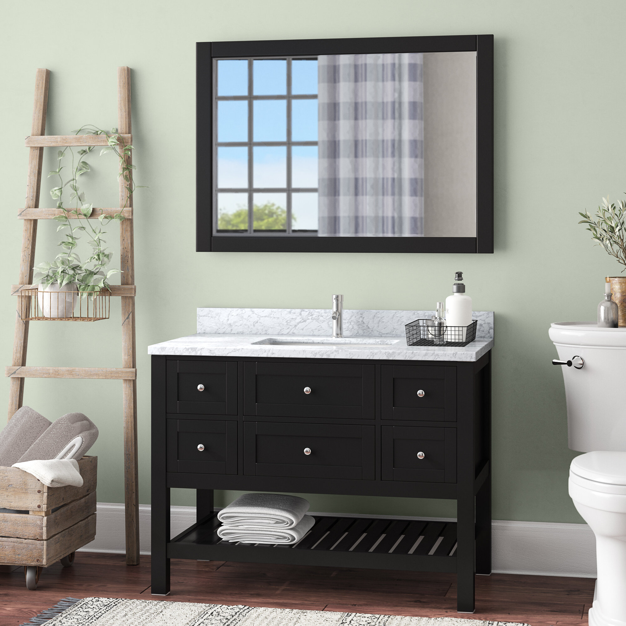 Wrought Studio Juney 41 Single Bathroom Vanity Set With Mirror Reviews Wayfair