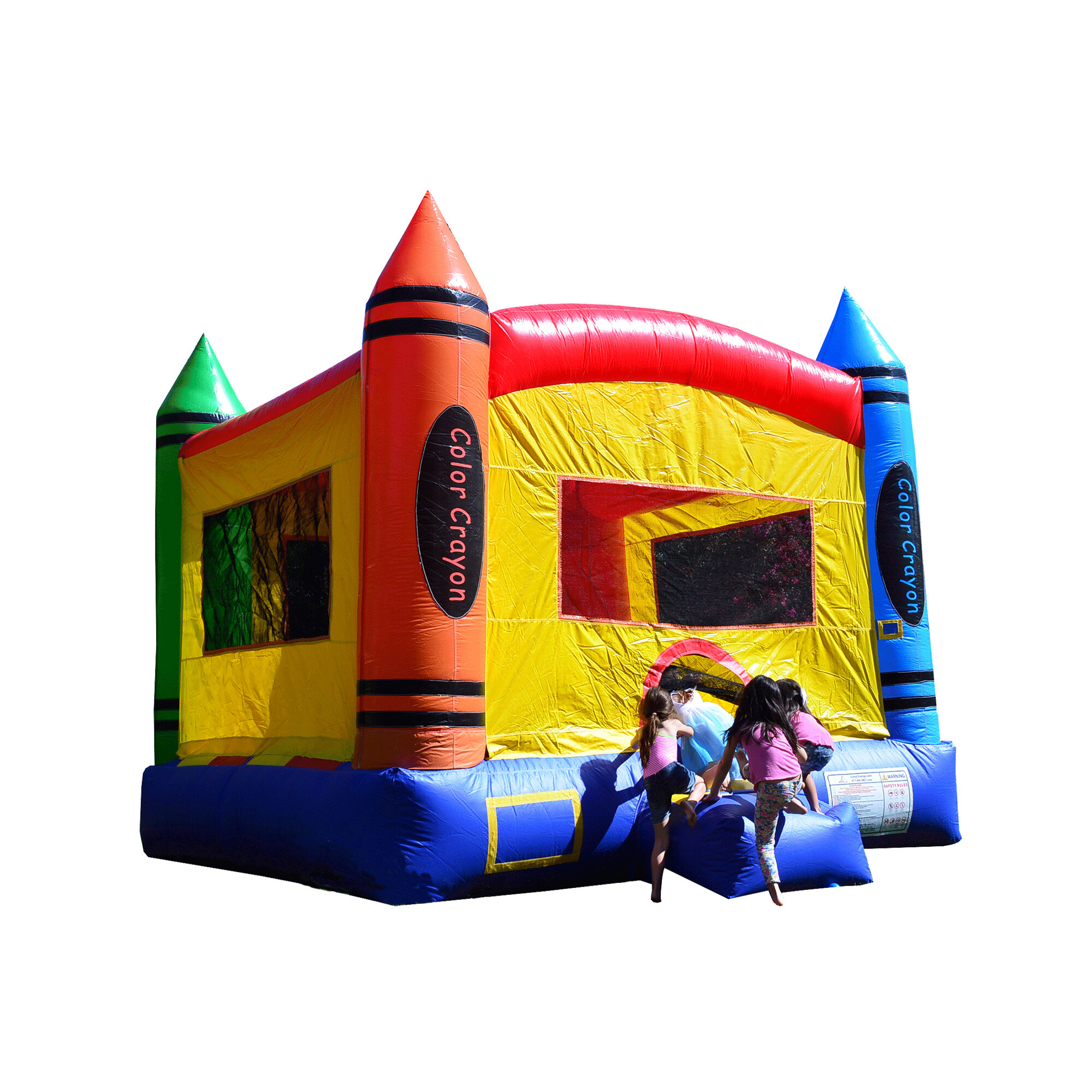 Large Inflatable Bouncing Jumper with Slide and Air Blower Cloud 9 The Crayon Bounce House 