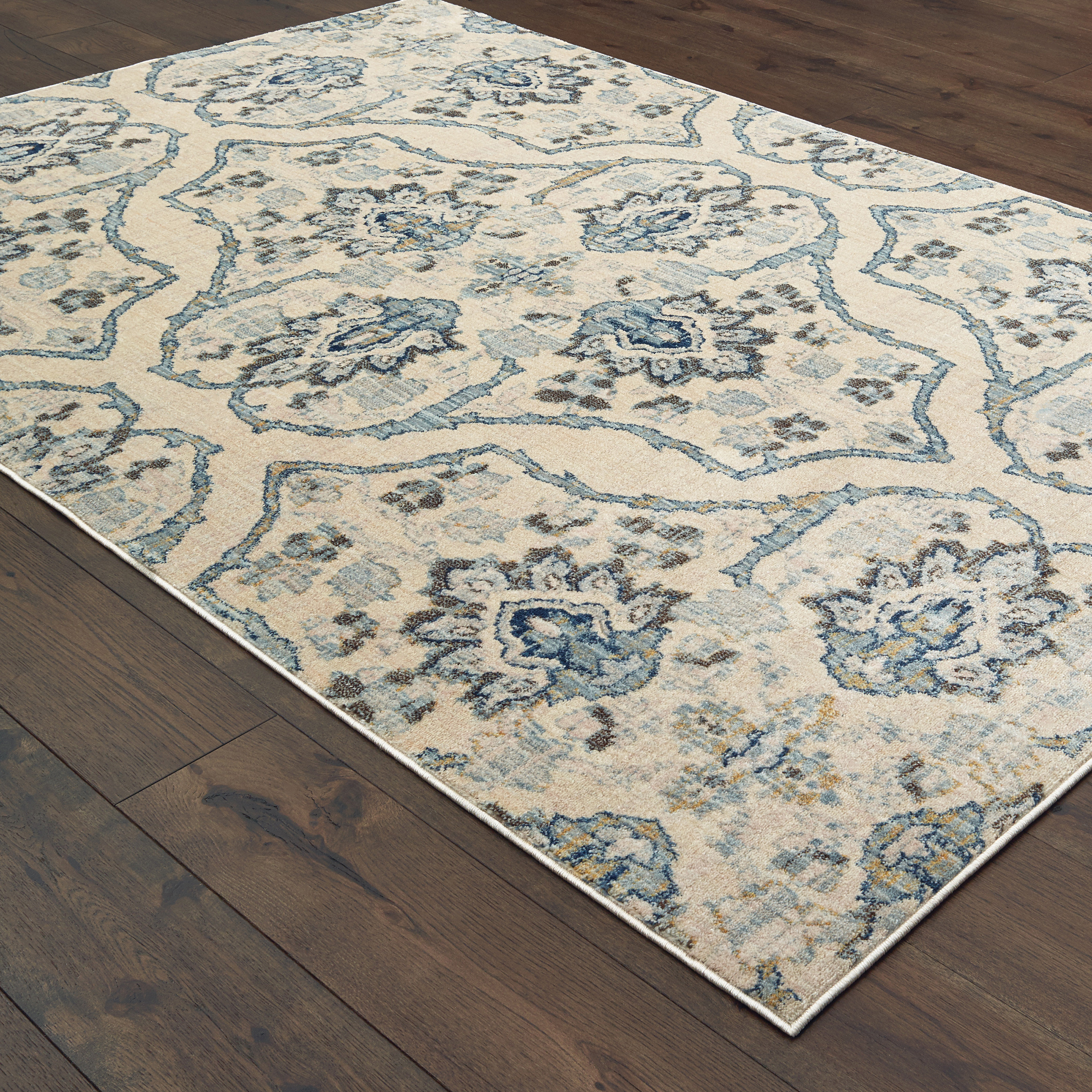 Solo Rugs Jeneva Ivory Blue Rug Wayfair