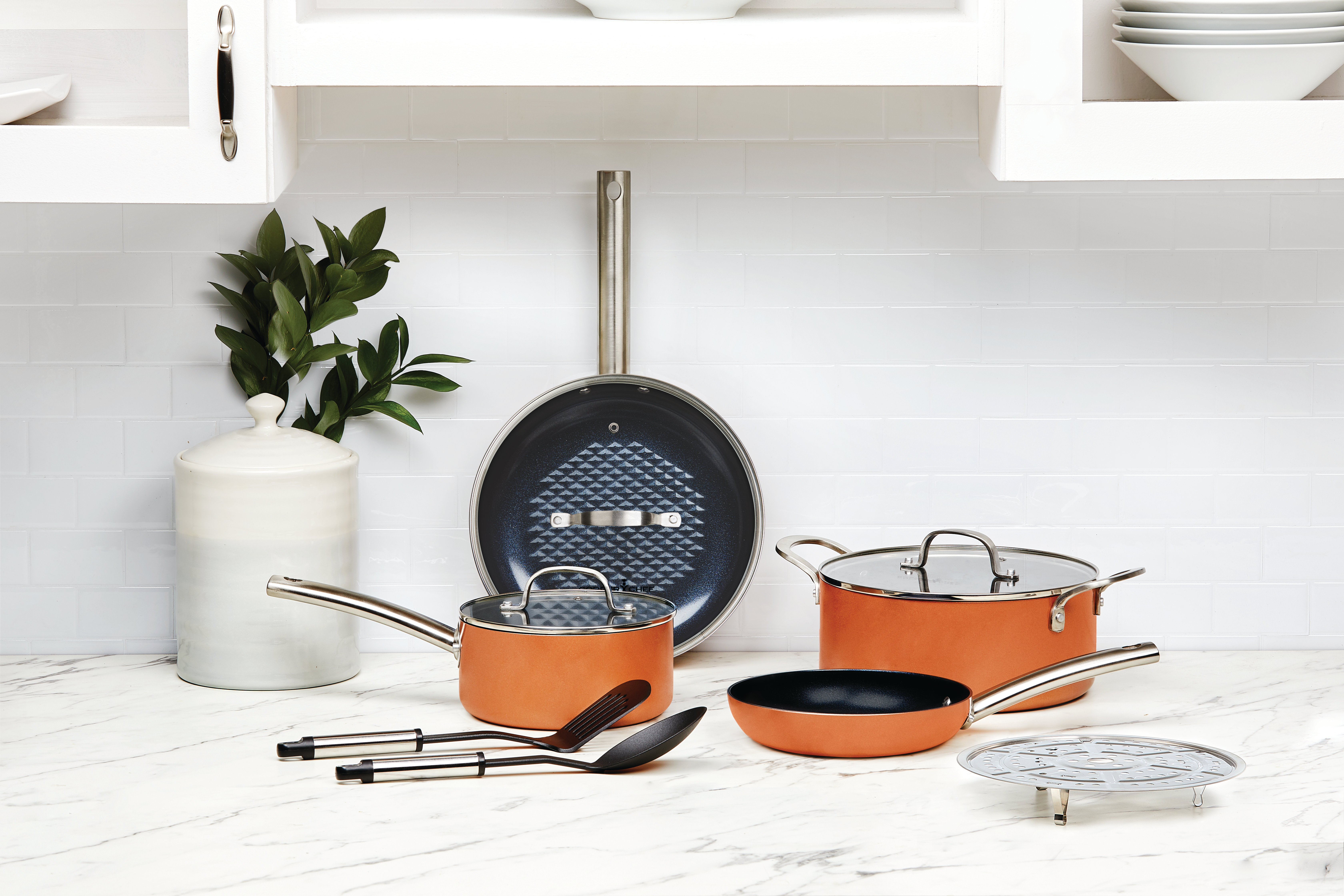 Copper Chef Black Diamond 10 Pieces Aluminum Non Stick Cookware Set Reviews Wayfair