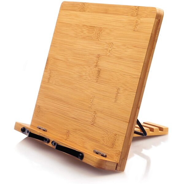 Bamboo Kitchen Cook Book Document Stands Holders for Reading in Bed Hands Free 