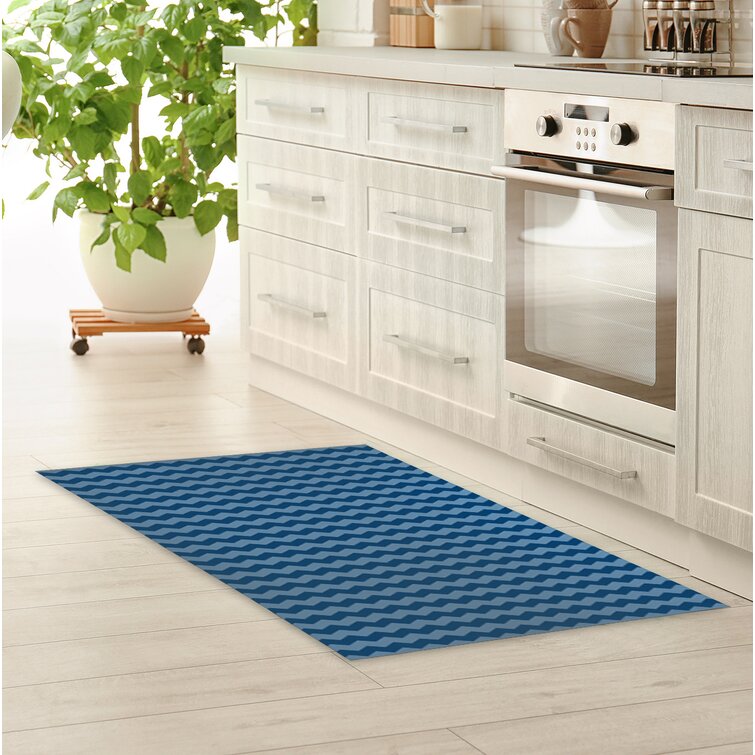 Bohe Blue IMYOTH Anti Fatigue Kitchen Comfort Mat Set of 2 Non Slip Waterproof PVC Kitchen Rug Thick Cushioned Comfort Standing Floor Mat for Kitchen Sink Office Standing Desk