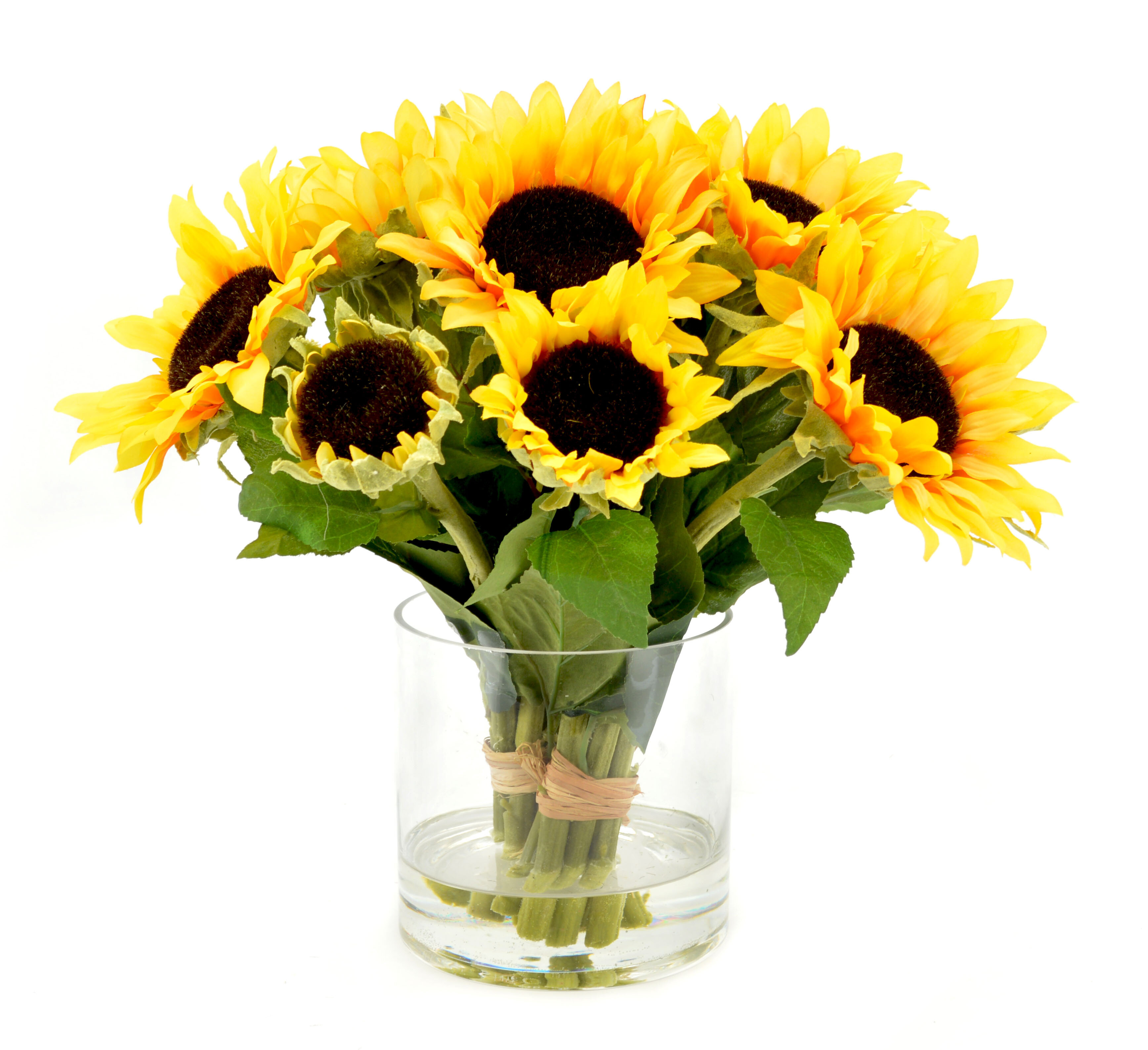 August Grove Faux Sunflower Floral Arrangements In Vase Reviews Wayfair