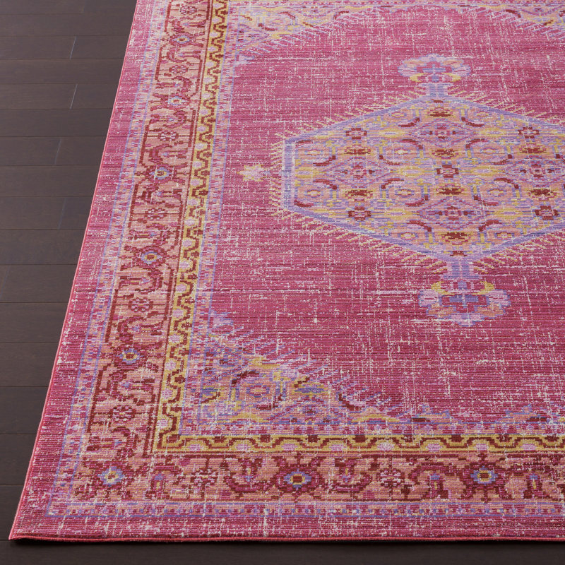 Mistana Altus Oriental Bright Pink Bright Orange Area Rug Reviews Wayfair Ca