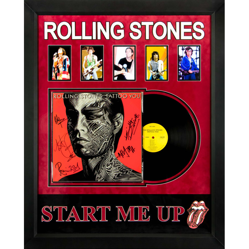 Luxewest Rolling Stones Start Me Up Tattoo You Framed Autographed Album Collage Wayfair