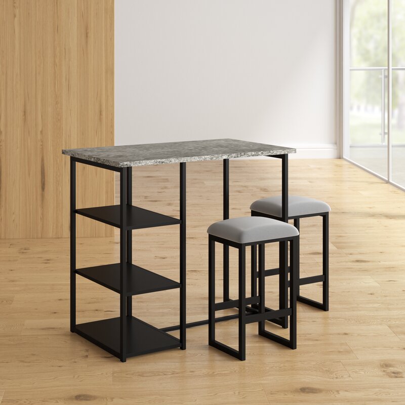 denham 3 piece counter height dining set