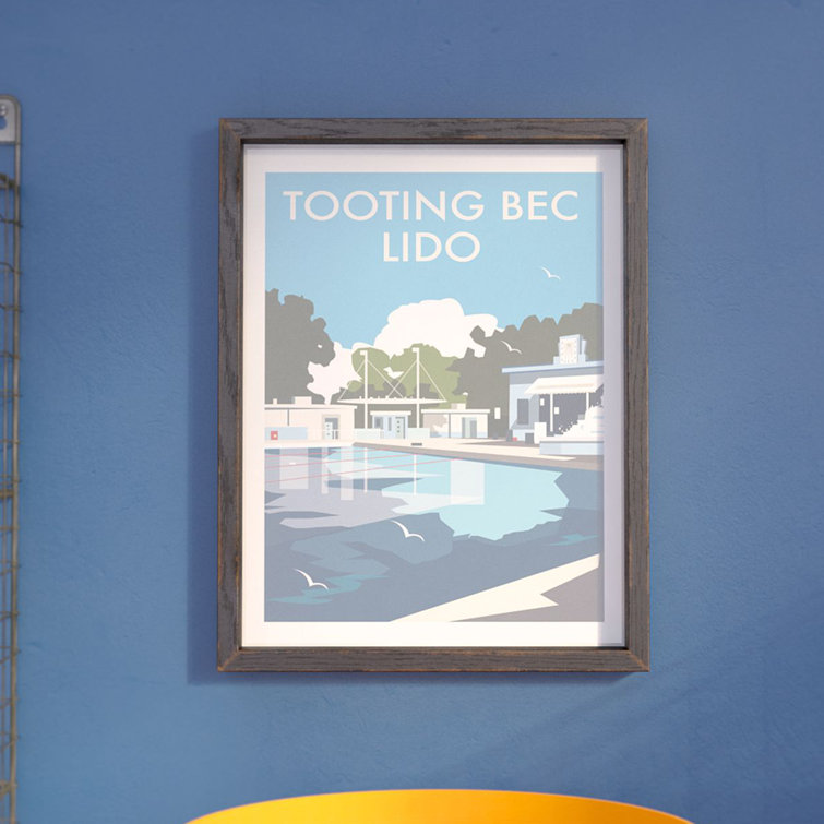 east urban home tooting bec lido london by dave thompson framed vintage advertisement wayfair co uk