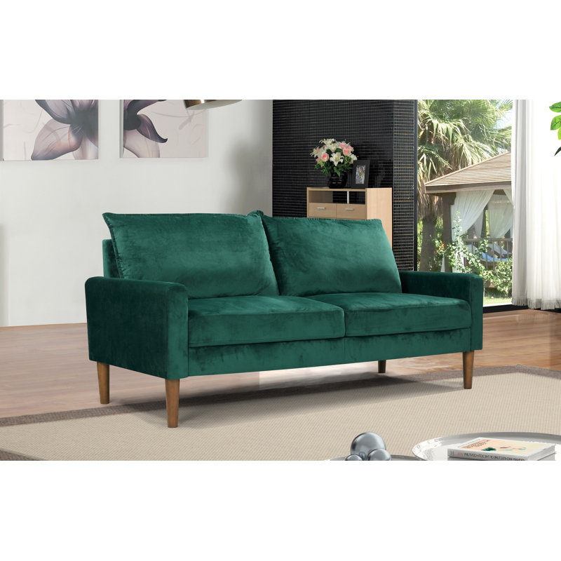 Mercer41 Pe Velvet Chesterfield 70 Rolled Arm Sofa Reviews Velvet Chesterfield 70 Rolled Arm Sofa