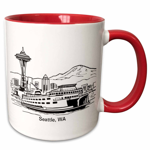 East Urban Home Seattle Wa Ferry And Space Needle Coffee Mug Wayfair