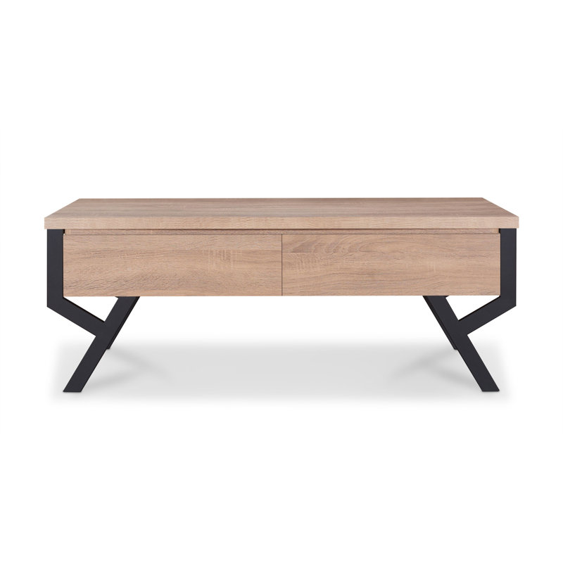 light oak coffee table with storage