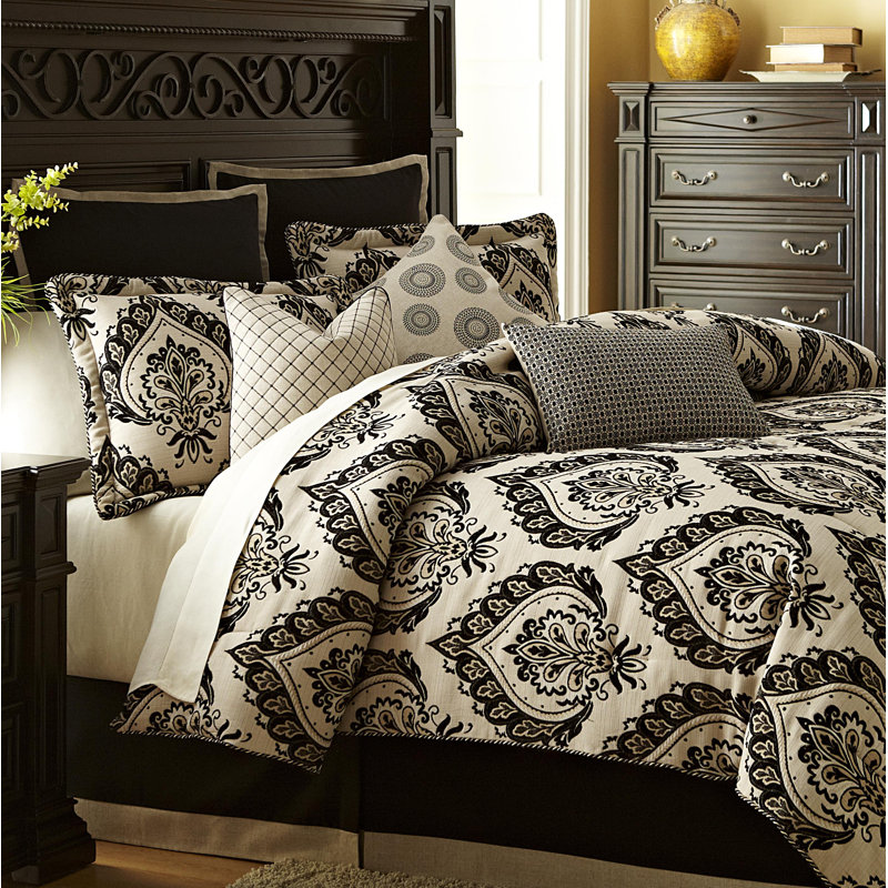 Michael Amini Distinctive Bedding Designs Damask Rayon 10 Piece Comforter Set Reviews Perigold