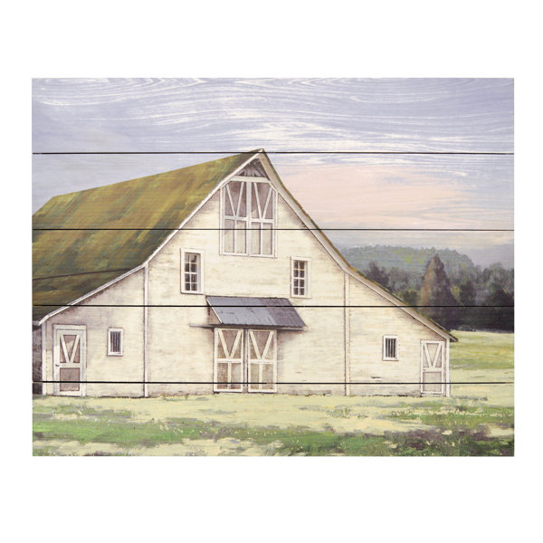 August Grove Plank Box Rustic Barn Acrylic Painting Print On