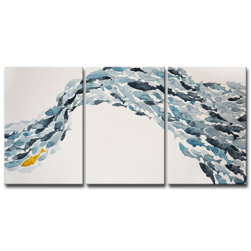 Highland Dunes Goldfish By Norman Wyatt Jr 3 Piece Wrapped