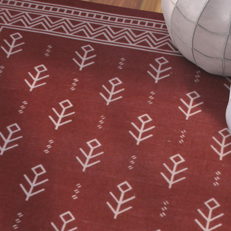 Bungalow Rose Azaria Royal Club 100 Cotton Hand Woven Burgundy Area Azaria Royal Club 100 Cotton Hand Woven Burgundy Area Rug