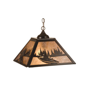 Go to store & view more images Kayak on Lake 2-Light Square/Rectangle Chandelier by Meyda Tiffany