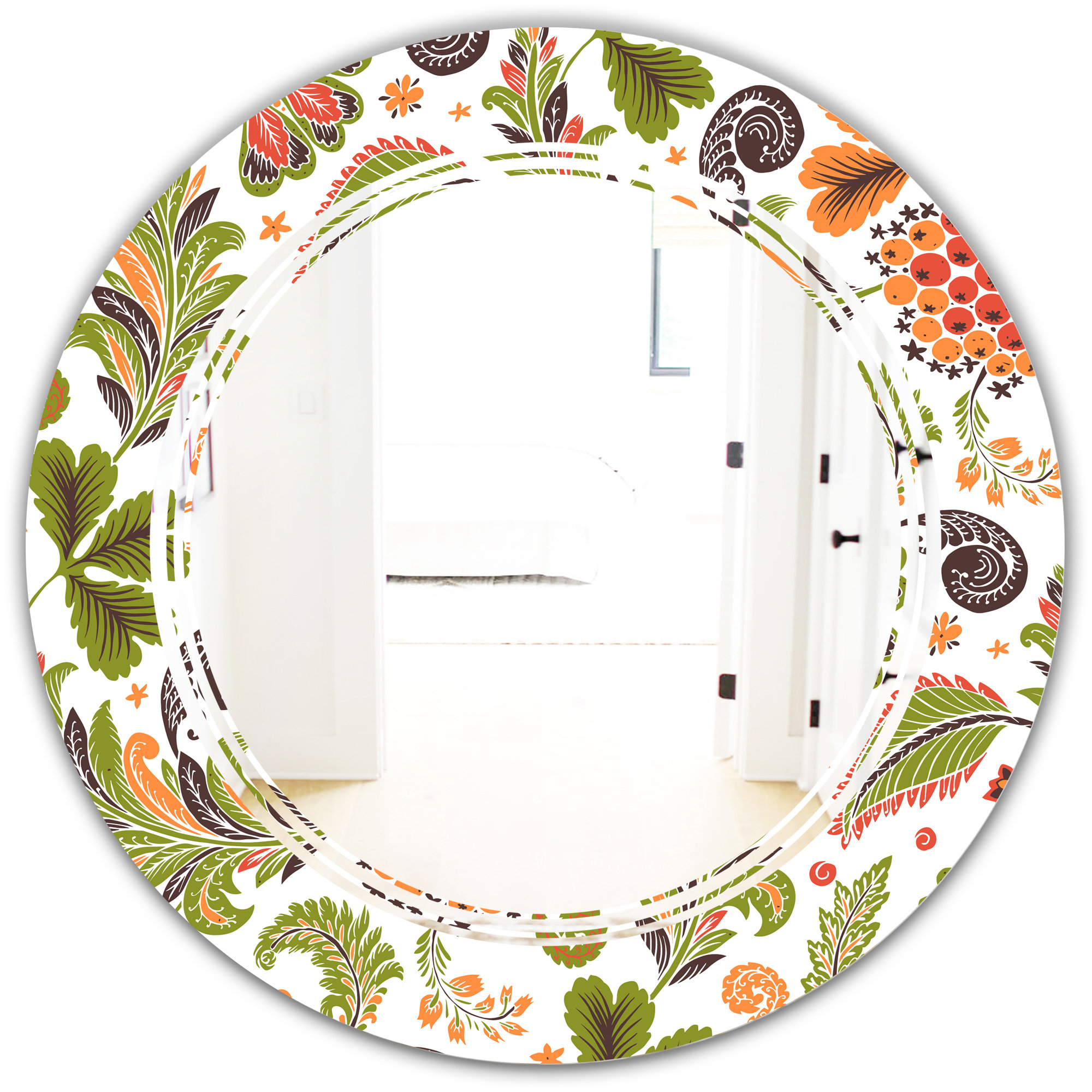 East Urban Home Triple C Fantasy Flowers I Cottage Americana Frameless Wall Mirror Wayfair