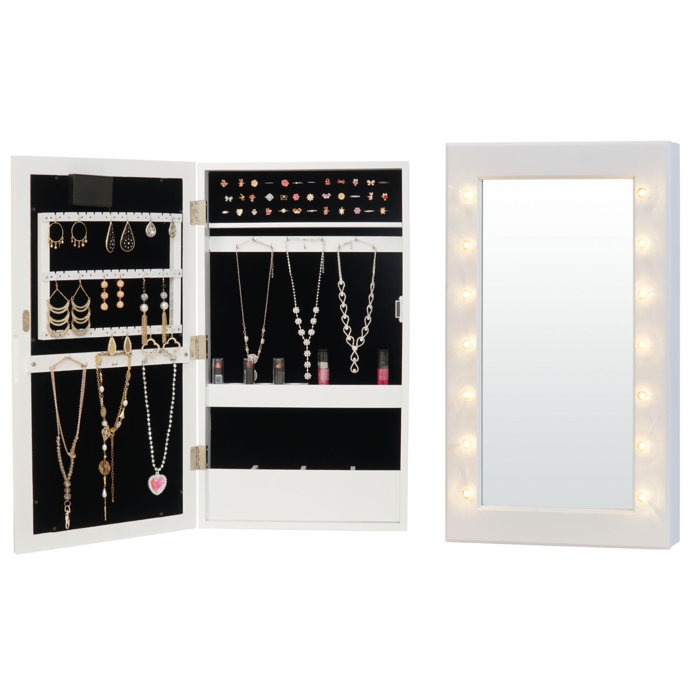 Rebrilliant Fineboard Wall Mounted Led Jewellery Cabinet Organizer