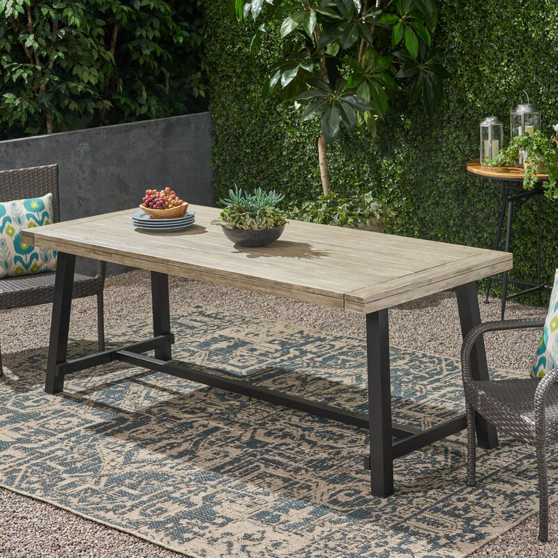 17 Stories Kya Outdoor Dining Table Reviews Wayfair