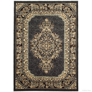 Arkin High-Quality Woven Double Shot Drop-Stitch Carving Gray Area Rug