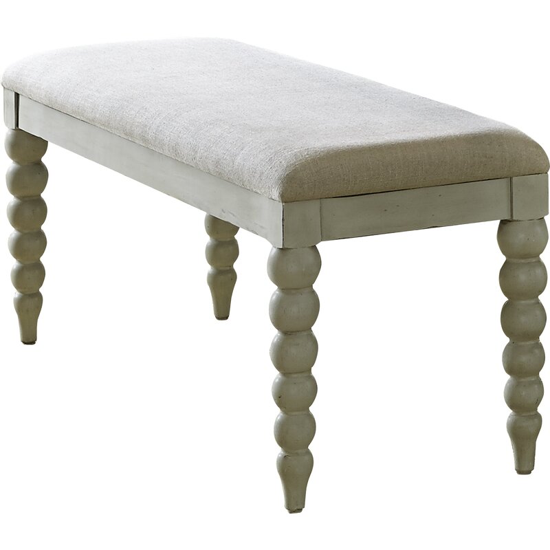 Saguenay Upholstered Bench. French Country Furniture Finds. Because European country and French farmhouse style is easy to love. Rustic elegant charm is lovely indeed.