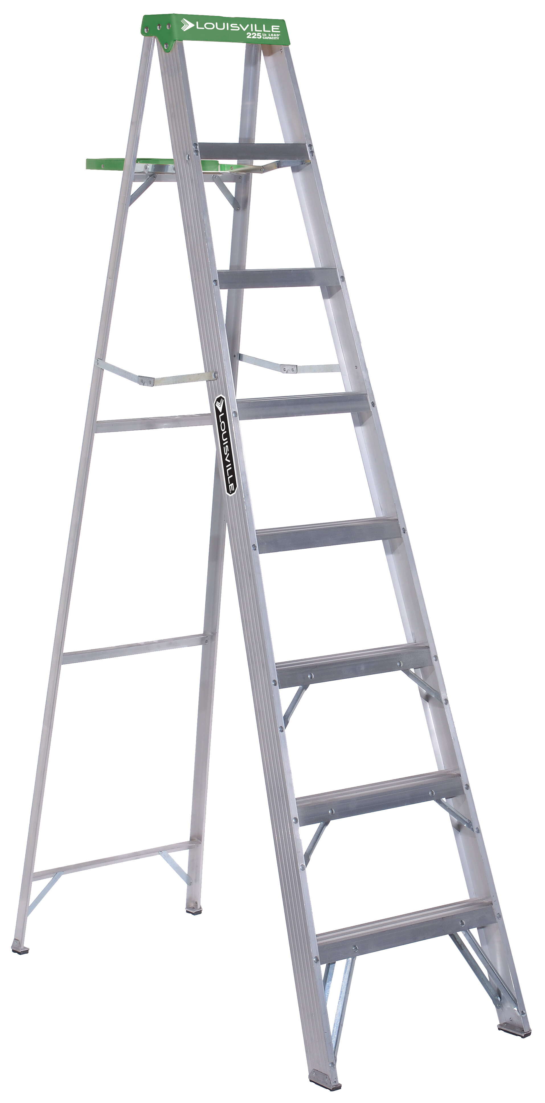 Step Ladder 3 ft Aluminum 300 lb Capacity Slip-resistant Rubber Feet Compact 