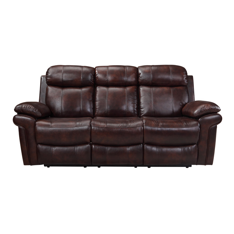 Red Barrel Studio Asbury Genuine Leather Reclining 80 Pillow Top