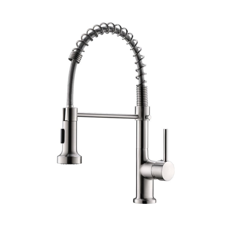 Symple Stuff Ellijay Pull Down Single Handle Kitchen Faucet With Side Spray Wayfair