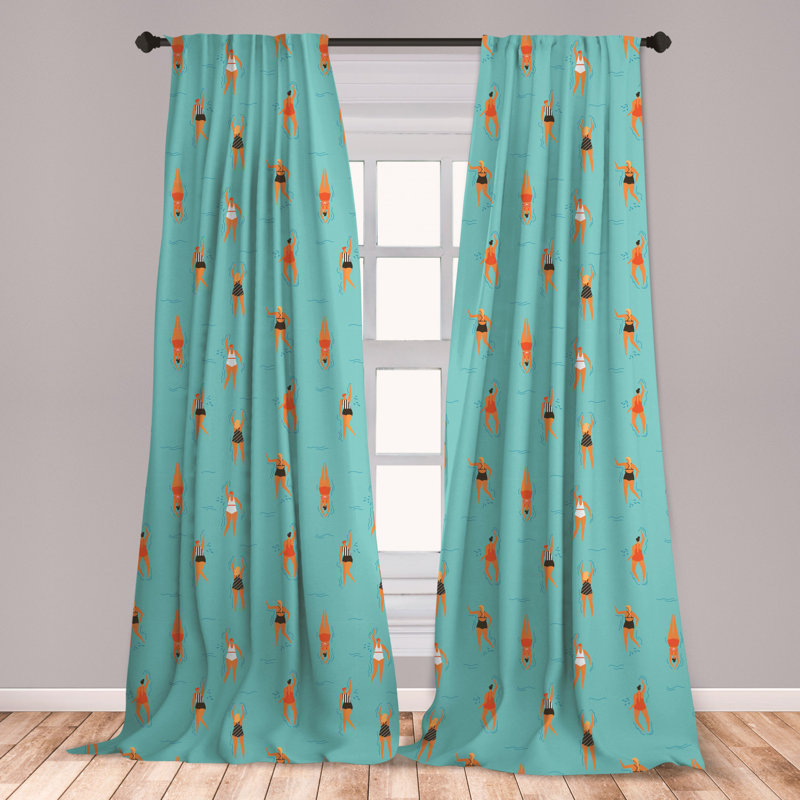 East Urban Home Pool Party Room Darkening Rod Pocket Curtain Panels Wayfair