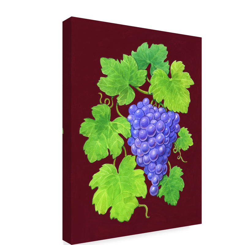 Trademark Art Grapes Burgundy Acrylic Painting Print On Wrapped