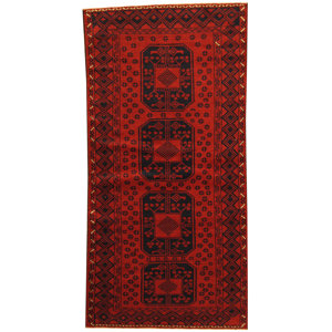 Balouchi Tribal Balouchi Hand-Knotted Red/Navy Wool Area Rug