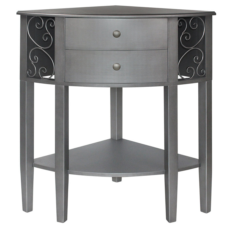 House Of Hampton Heintz 2 Drawer Corner Accent Chest Reviews Wayfair Unique two sides underneath shelves: heintz 2 drawer corner accent chest
