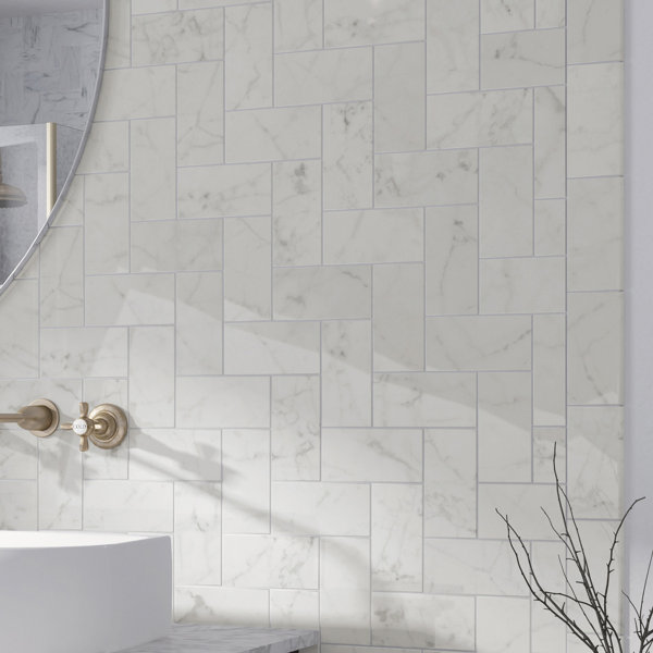 Elitetile Karra Carrara 3 X 6 Ceramic Subway Tile In Glossy White Elitetile Karra Carrara 3 X 6 Ceramic Subway Tile In Glossy White Gray Wayfair