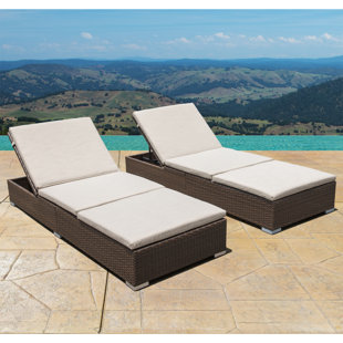 Oversized Outdoor Wicker Chair Wayfair Trombley Outdoor Wicker Reclining Chaise Lounge With Cushion Set Of 2