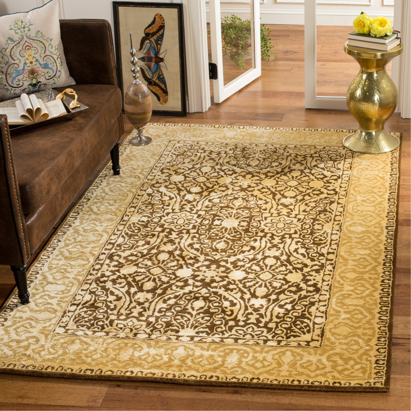 Safavieh Silk Road Hand-Tufted Wool Gold Area Rug | Wayfair