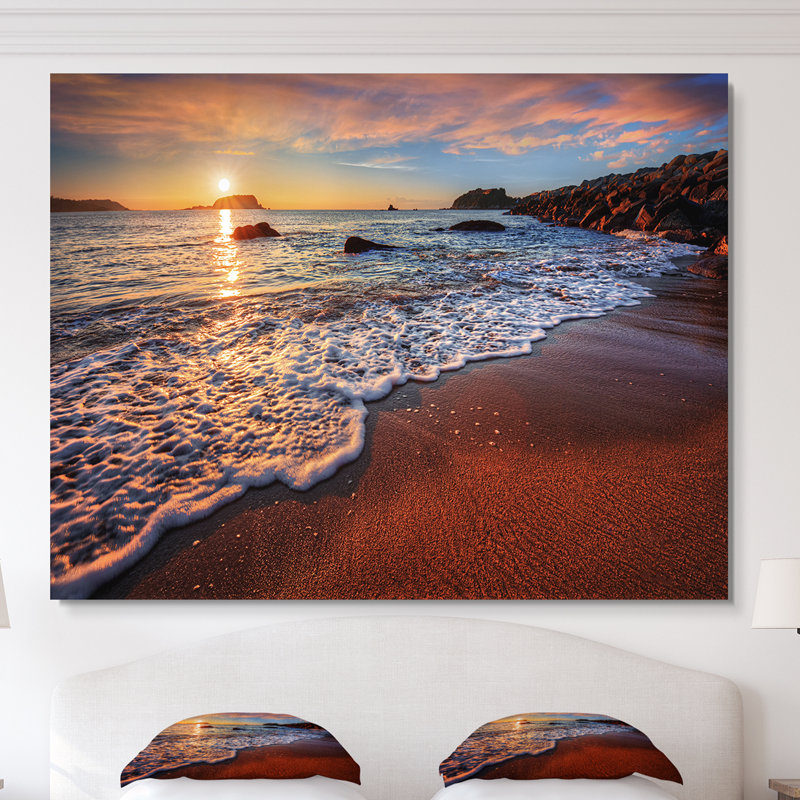 Highland Dunes Stunning Ocean Beach At Sunset Photograph Print