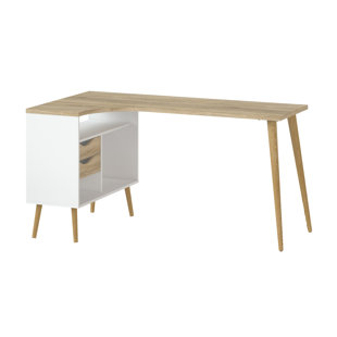 Go to store & view more images Mateer Wood L-Shape Computer Desk by Langley Street