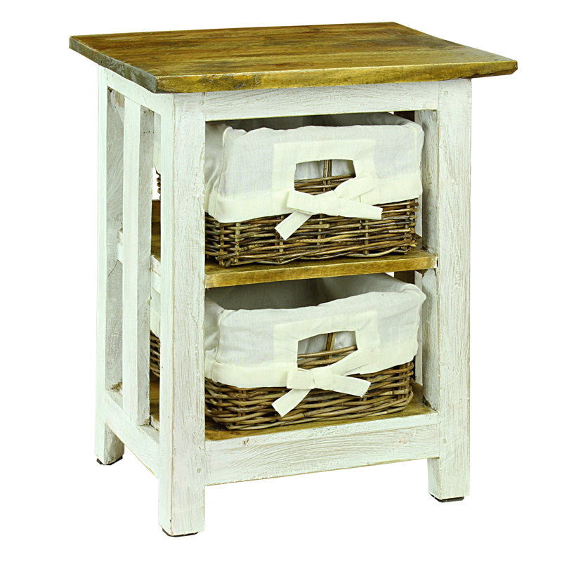 August Grove Regillo 2 Basket Drawer Nightstand Reviews Wayfair