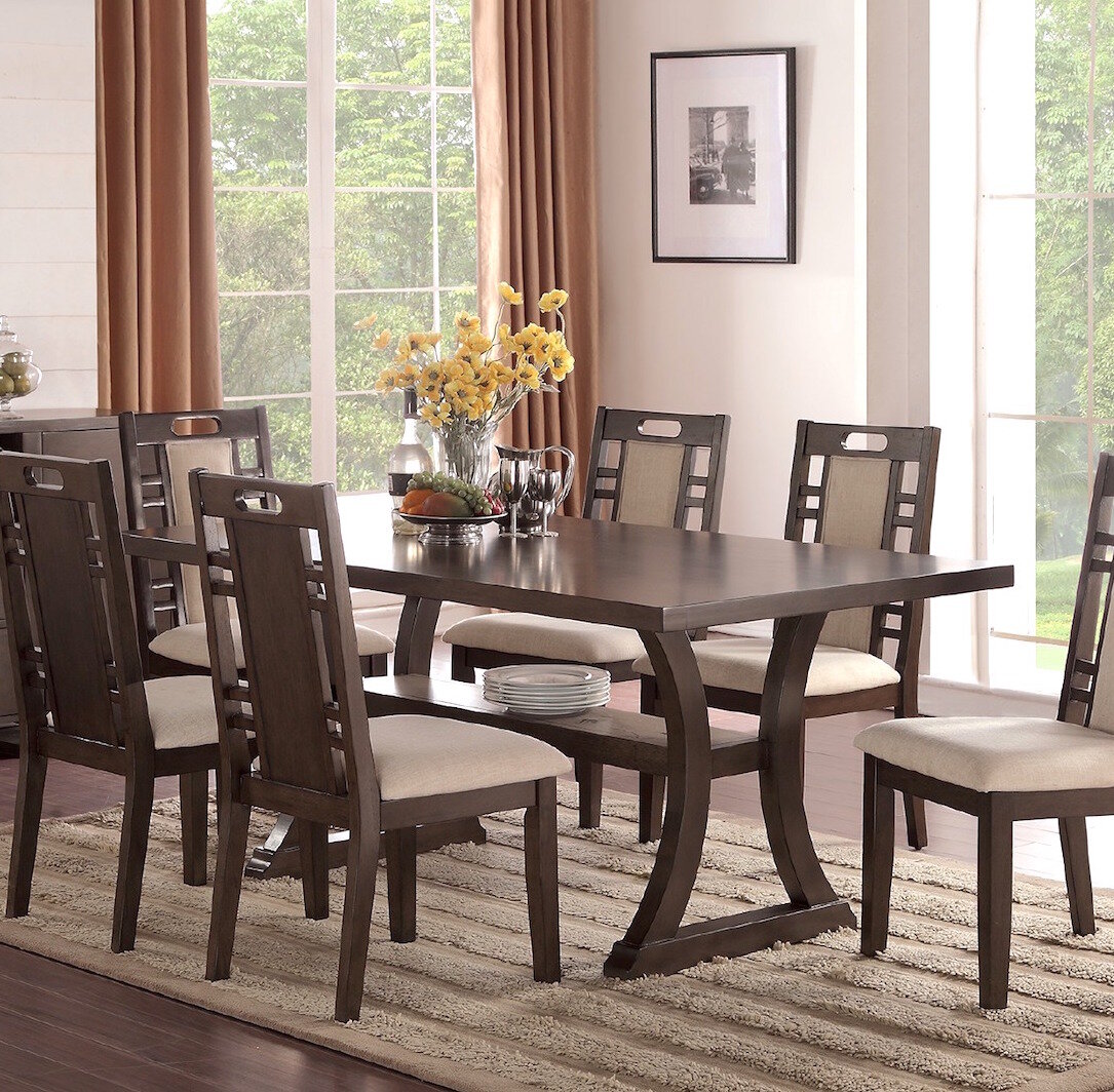 Winston Porter Nila 66'' Trestle Dining Table | Wayfair