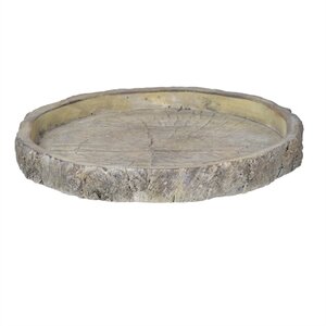 Round Faux Wood Dish