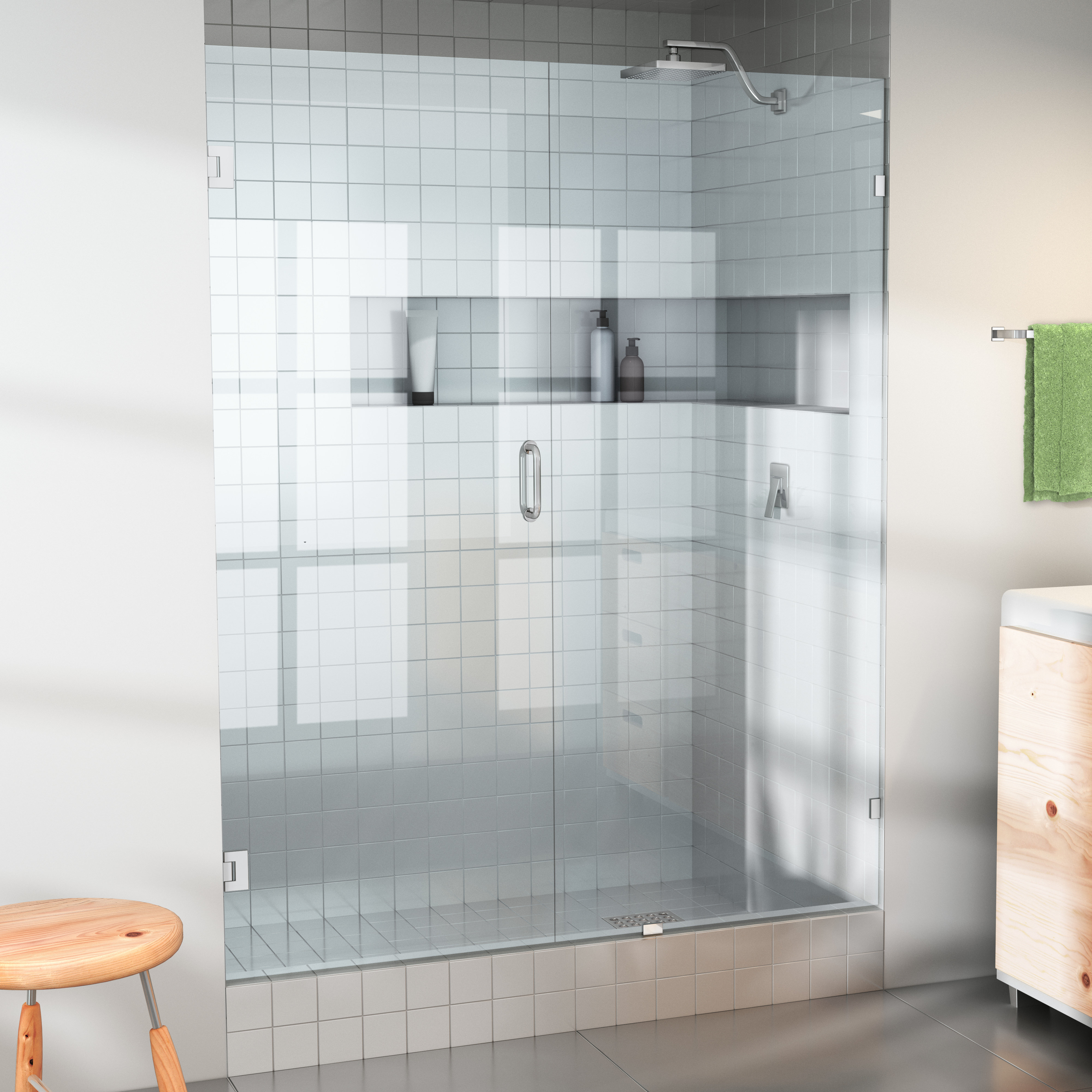Glass Warehouse 36 W X 78 H Hinged Frameless Shower Door Wayfair
